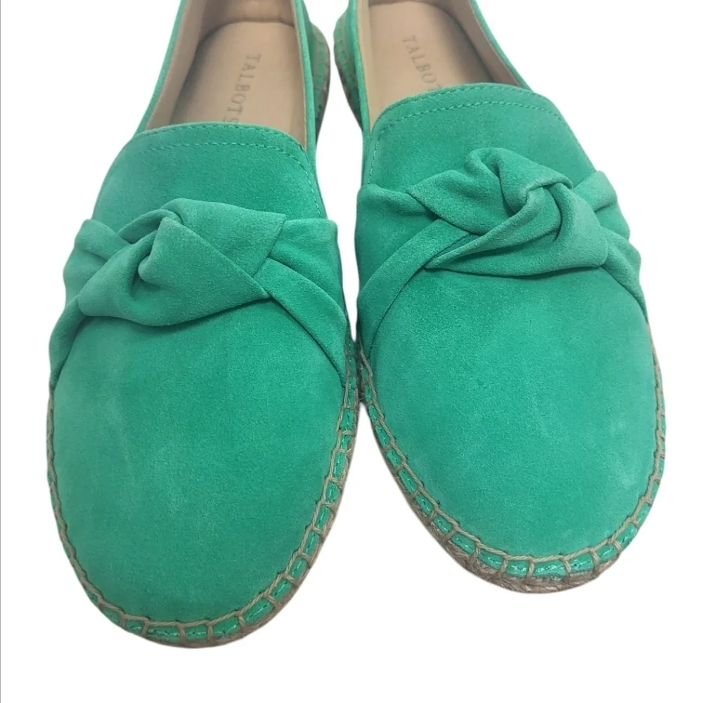 Talbots Izzy Knot Kelly Green Suede Espadrille Shoes Size 9 - Picture 2 of 8